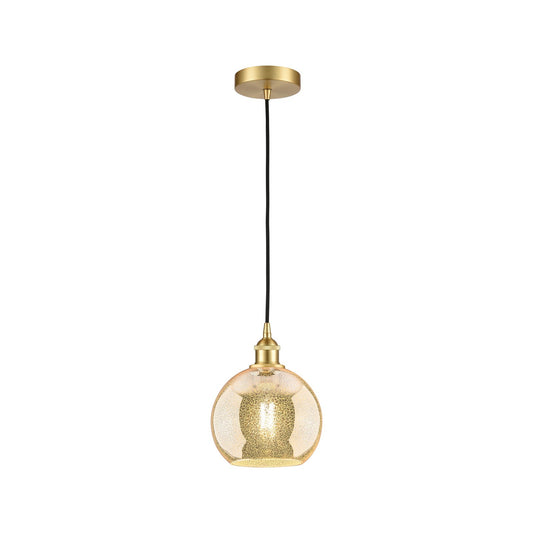 Innovations Athens 8in 1-Light Mini Pendant | Industrial Satin Gold Steel and Mercury Glass | Kitchen Island & Dining Room | 8 x | Model 616-1P-SG-G128-8