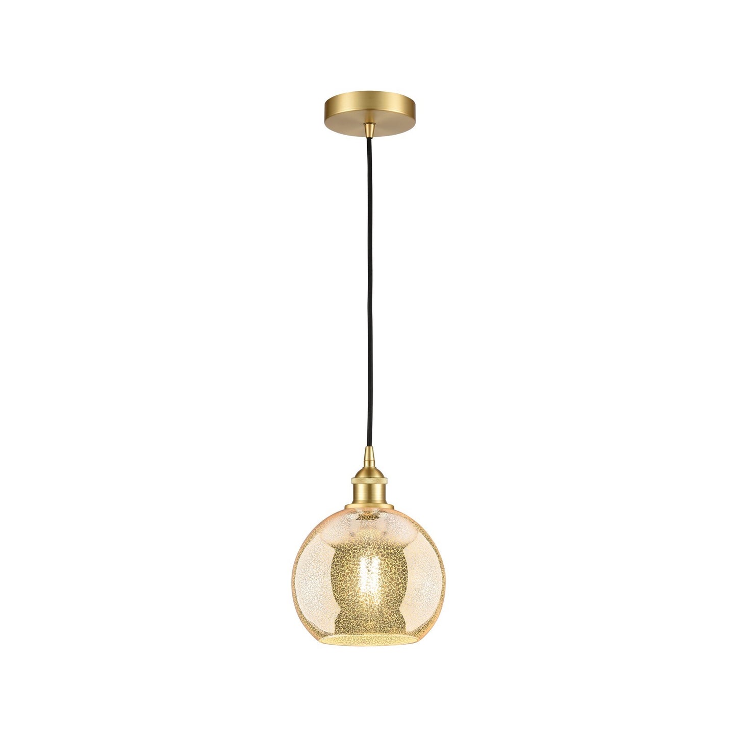 Innovations Athens 8in 1-Light Mini Pendant | Industrial Satin Gold Steel and Mercury Glass | Kitchen Island & Dining Room | 8 x | Model 616-1P-SG-G128-8