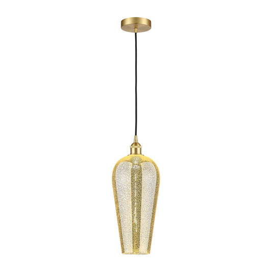 Innovations Chelsea 8in 1-Light Mini Pendant | Industrial Satin Gold Steel and Mercury Glass | Kitchen Island & Dining Room | 8 | Model 616-1P-SG-G456-8ME