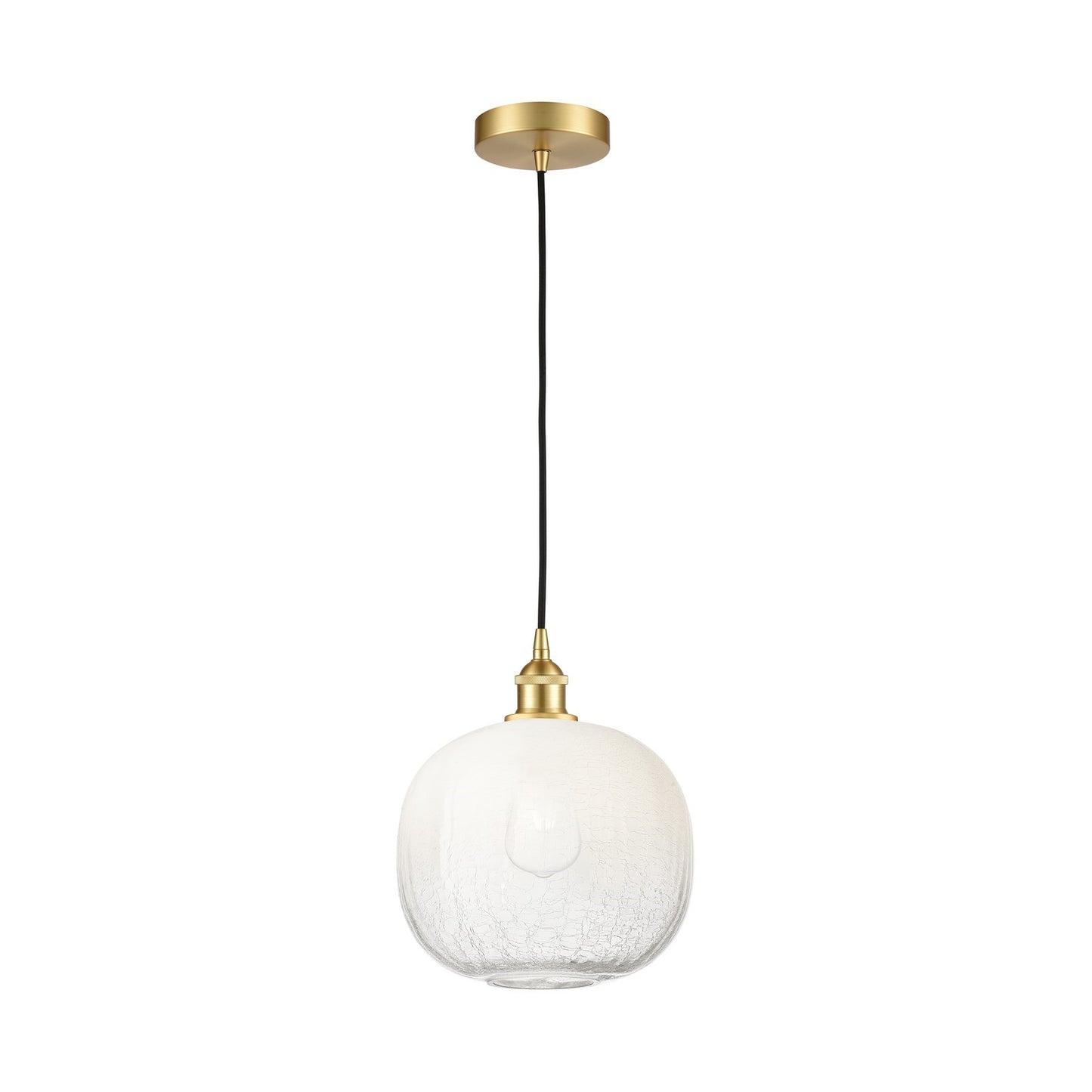 Innovations Brookhaven Sphere 11in 1-Light Mini Pendant | Industrial Satin Gold Steel and Opal Glass | Kitchen Island & Dining | Model 616-1P-SG-G481-10OP