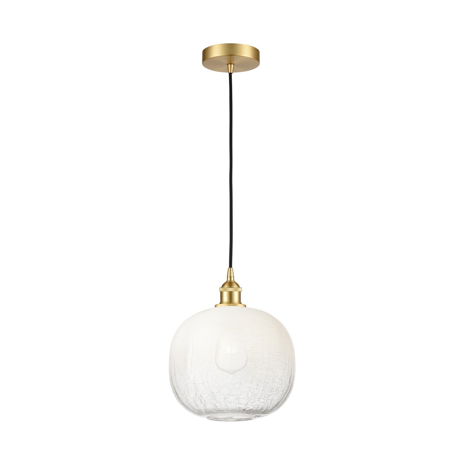 Innovations Brookhaven Sphere 11in 1-Light Mini Pendant | Industrial Satin Gold Steel and Opal Glass | Kitchen Island & Dining | Model 616-1P-SG-G481-10OP