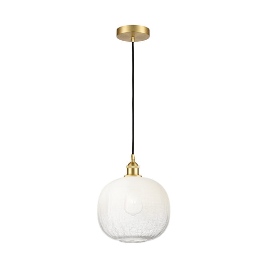Innovations Brookhaven Sphere 11in 1-Light Mini Pendant | Industrial Satin Gold Steel and Opal Glass | Kitchen Island & Dining | Model 616-1P-SG-G481-10OP