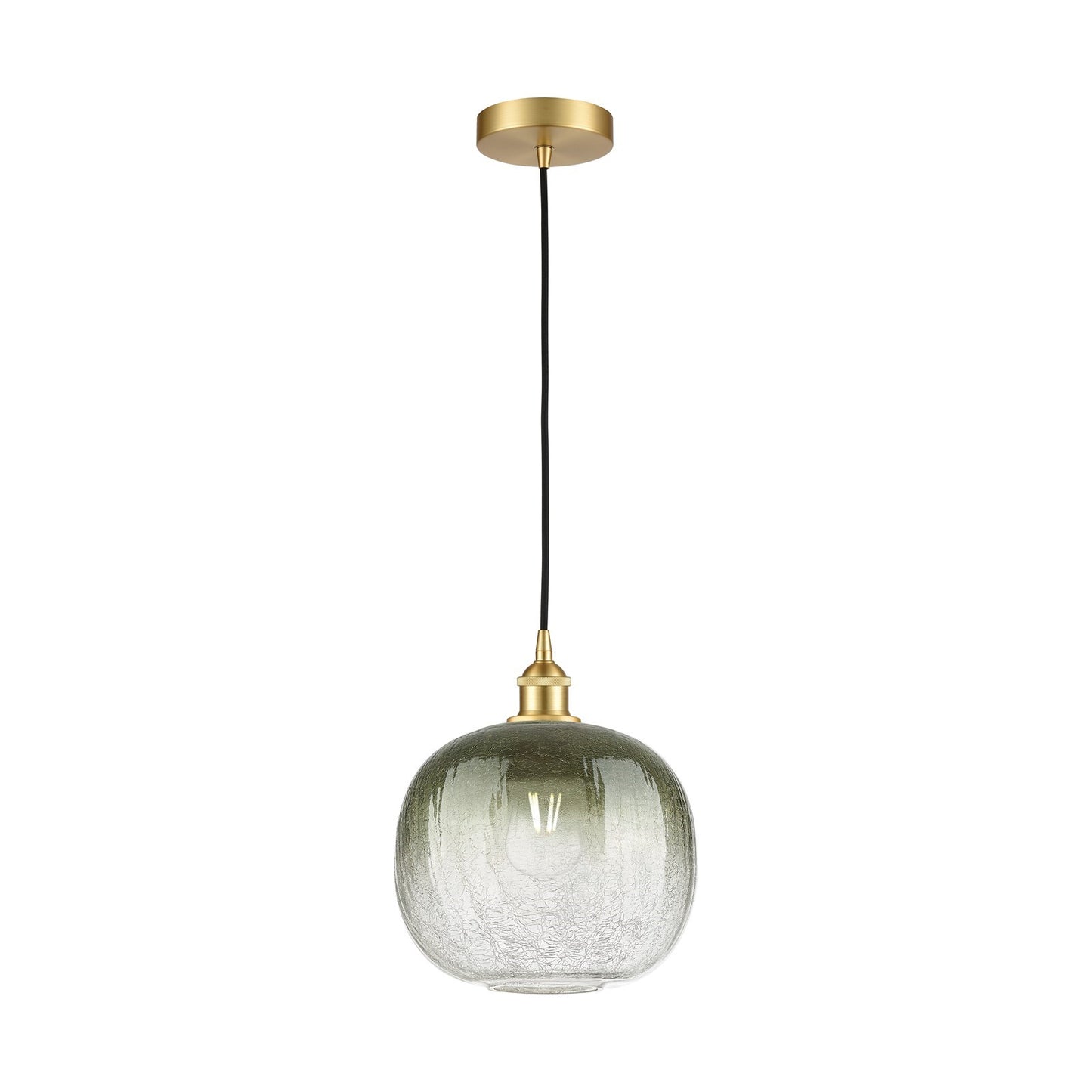 Innovations Brookhaven Sphere 11in 1-Light Mini Pendant | Industrial Satin Gold Steel and Slate Glass | Kitchen Island & | Model 616-1P-SG-G481-10SL