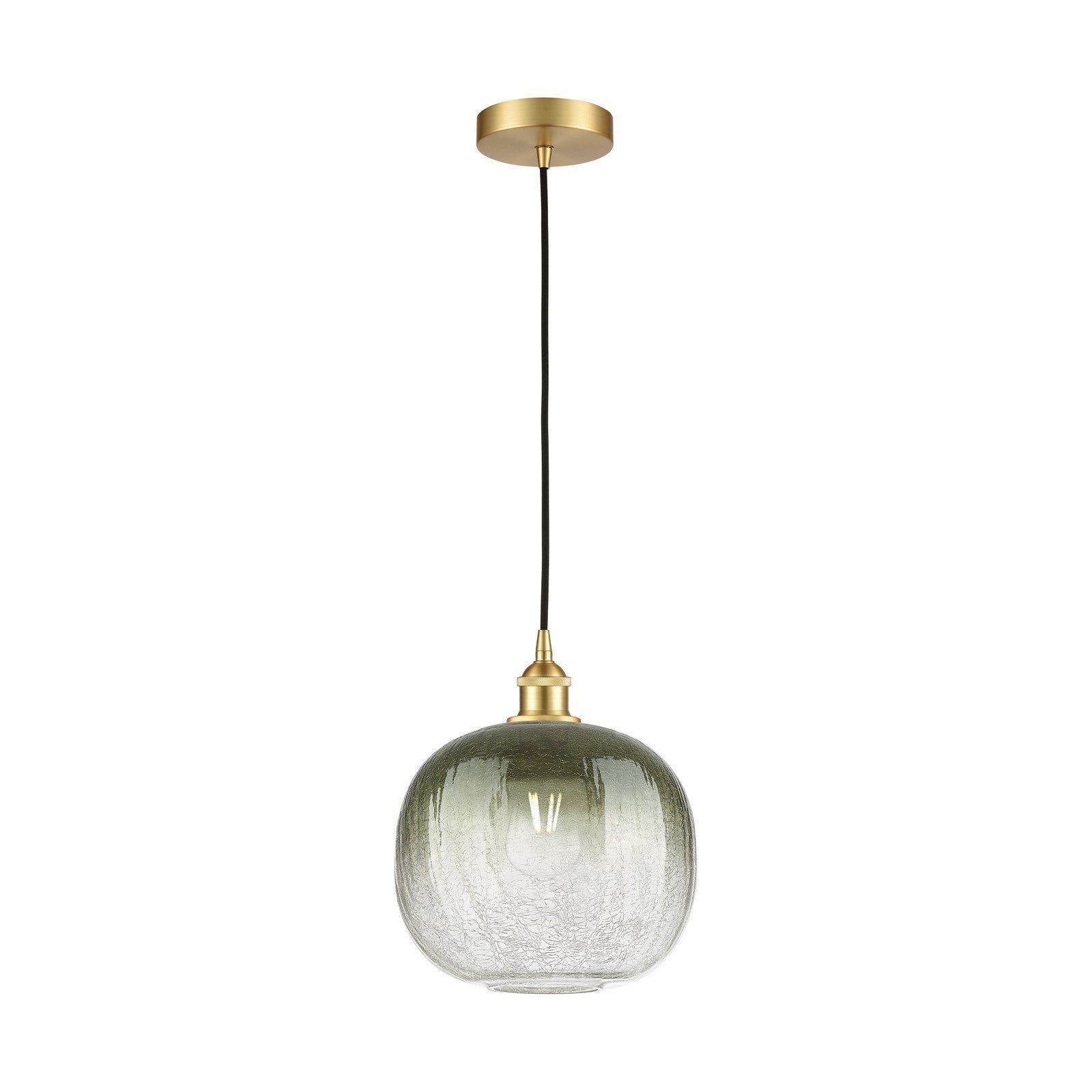 Innovations Brookhaven Sphere 11in 1-Light Mini Pendant | Industrial Satin Gold Steel and Slate Glass | Kitchen Island & | Model 616-1P-SG-G481-10SL