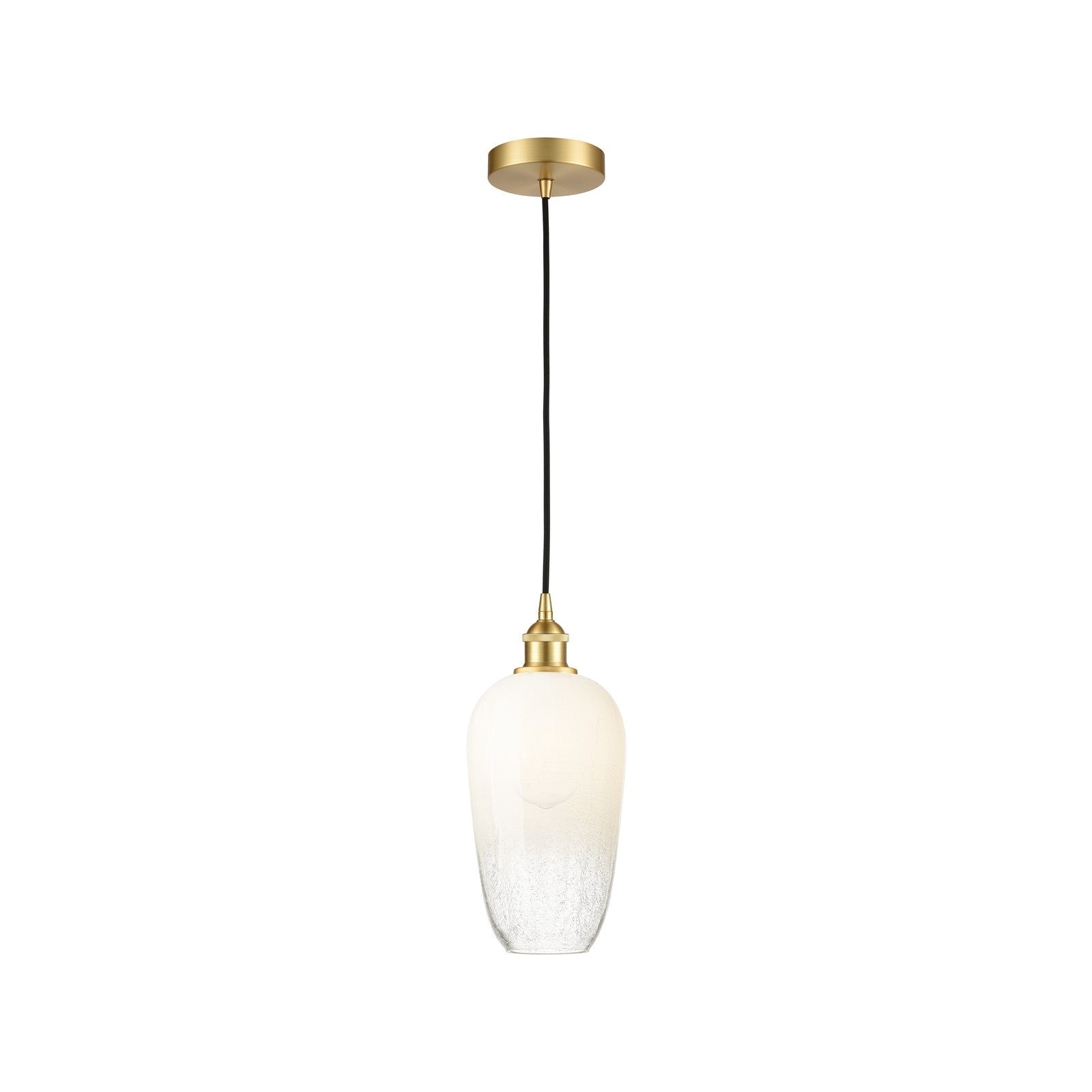 Innovations Brookhaven Flute 7in 1-Light Mini Pendant | Industrial Satin Gold Steel and Opal Glass | Kitchen Island & Dining | Model 616-1P-SG-G484-7OP