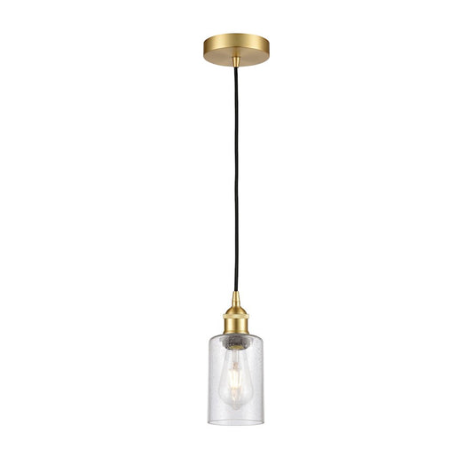Innovations Clymer 1Lt 4" Cord Mini Pendant, Gold/Seedy