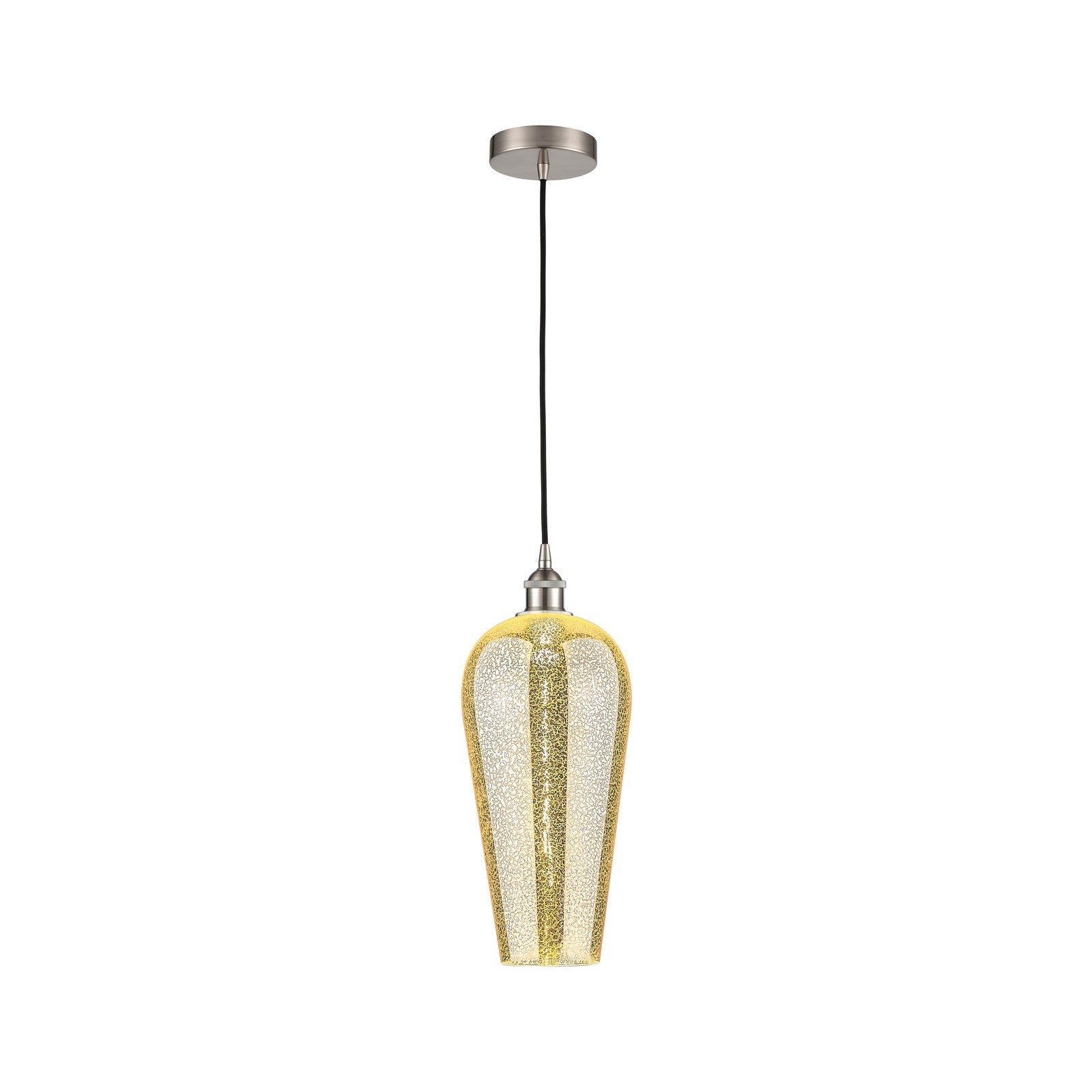 Innovations Chelsea 8in 1-Light Mini Pendant | Industrial Brushed Satin Nickel and Mercury Glass | Kitchen Island & Dining Room | Model 616-1P-SN-G456-8ME