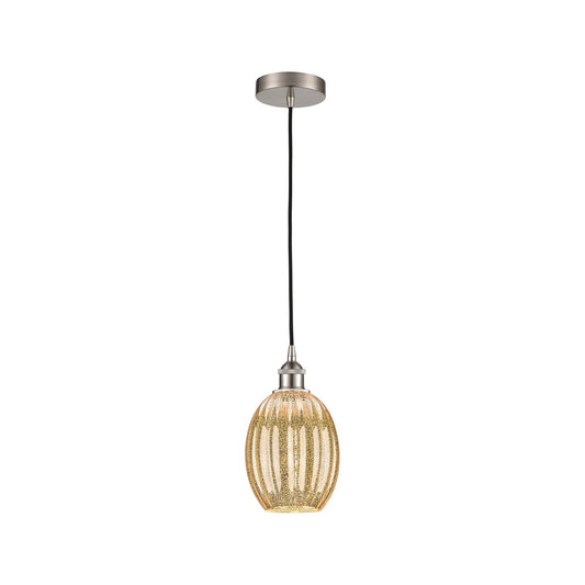 Innovations Preston Bulb 6.25in 1-Light Mini Pendant | Industrial Brushed Satin Nickel and Mercury Glass | Kitchen Island & | Model 616-1P-SN-G459-6ME