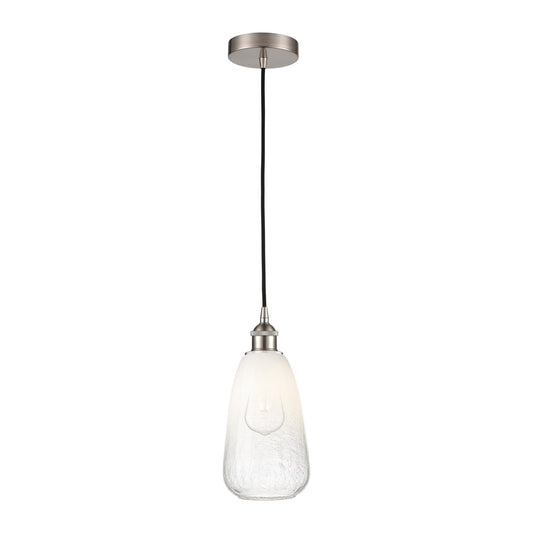 Innovations Brookhaven Almond 6in 1-Light Mini Pendant | Industrial Brushed Satin Nickel and Opal Glass | Kitchen Island & | Model 616-1P-SN-G480-6OP