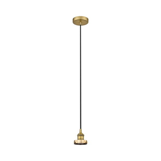 Innovations Lighting Edison 1-Light Mini Pendant | Industrial Brushed Brass Steel and Cast Brass | Kitchen Island & Dining Room | 4.75 | Model 616-1PH-BB