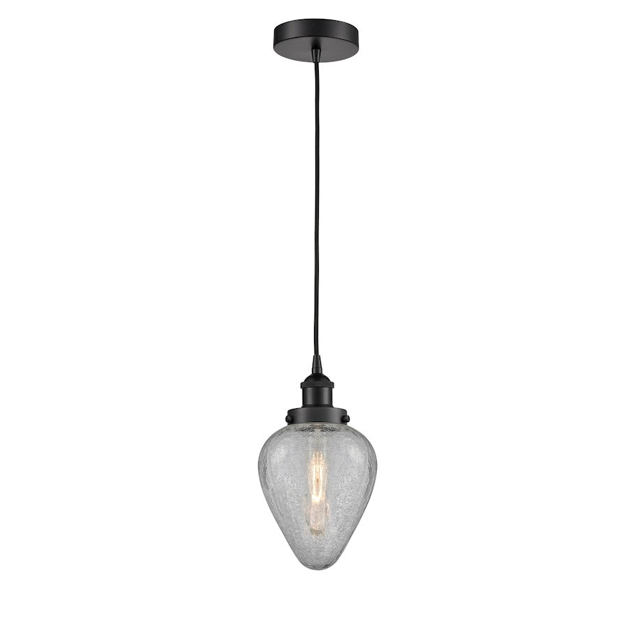 Innovations Geneseo 1Lt 6" Cord Mini Pendant, Black/Clear