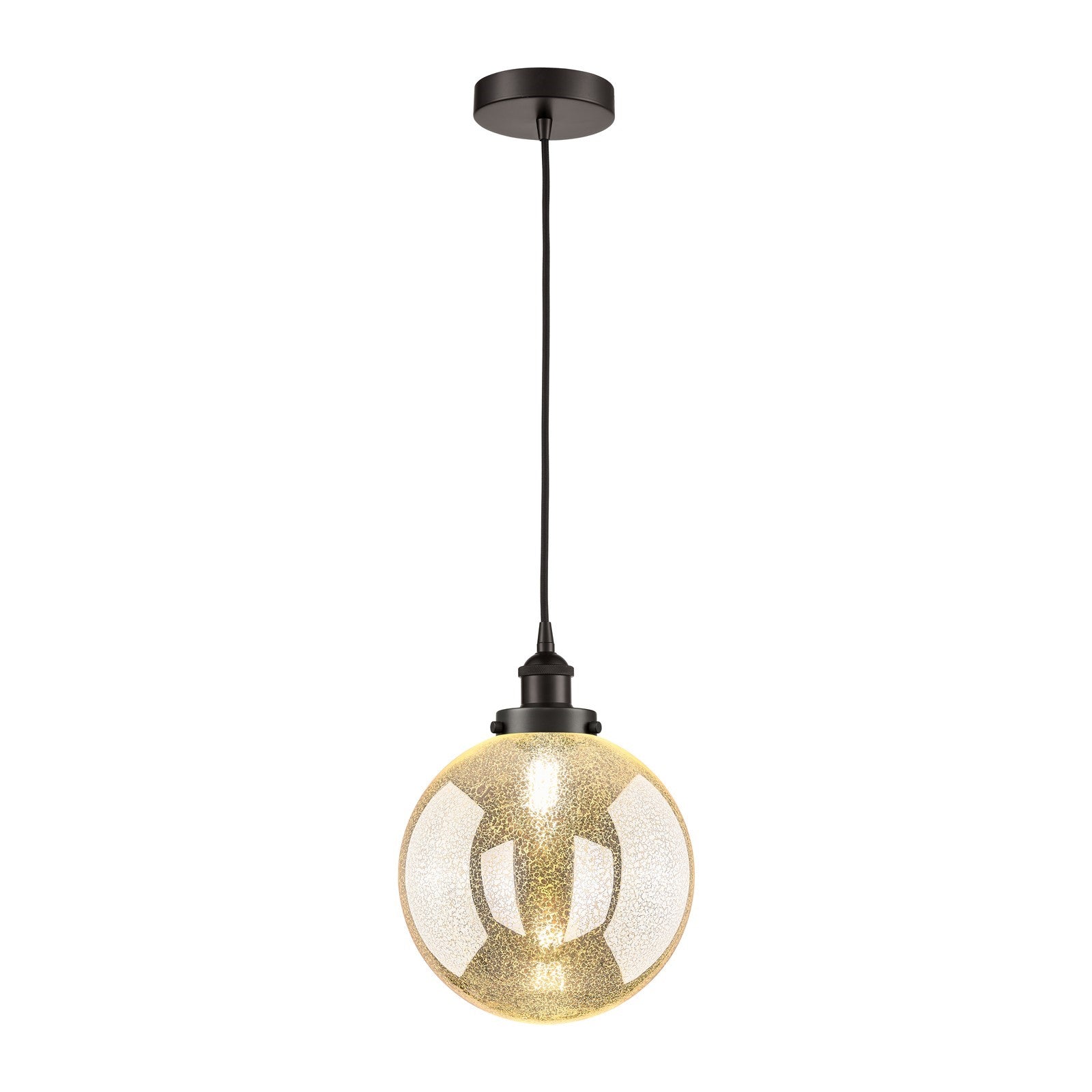 Innovations Beacon 10in 1-Light Mini Pendant | Industrial Oil Rubbed Bronze Steel and Mercury Seeded Glass | Kitchen Island & | Model 616-1PH-OB-G208-10