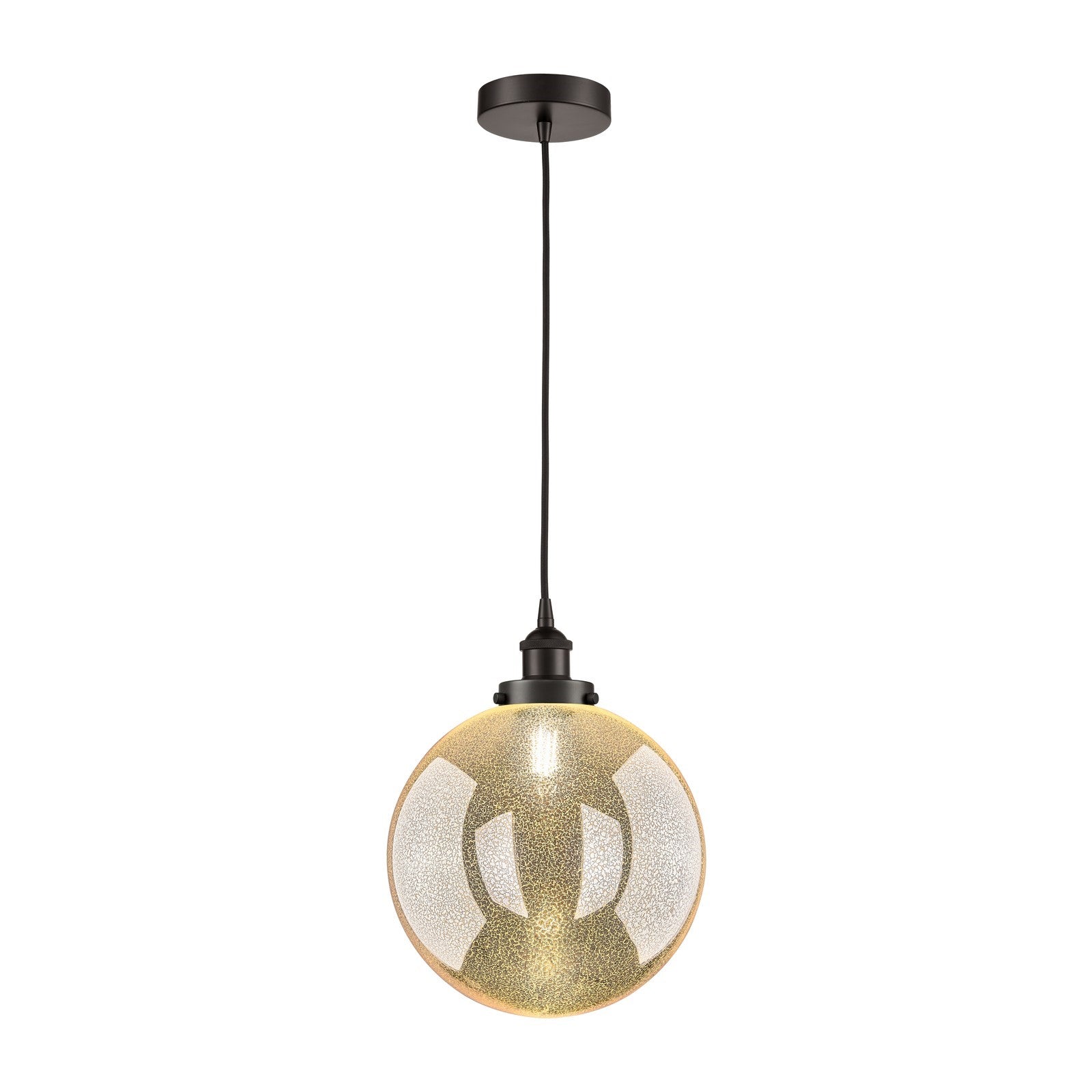 Innovations Beacon 12in 1-Light Mini Pendant | Industrial Oil Rubbed Bronze Steel and Mercury Seeded Glass | Kitchen Island & | Model 616-1PH-OB-G208-12