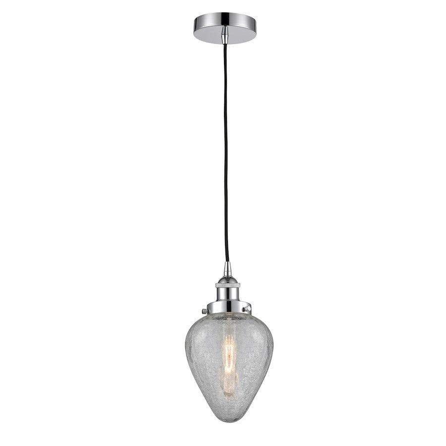 Innovations Geneseo 1Lt 6" Cord Mini Pendant, Chrome/Clear