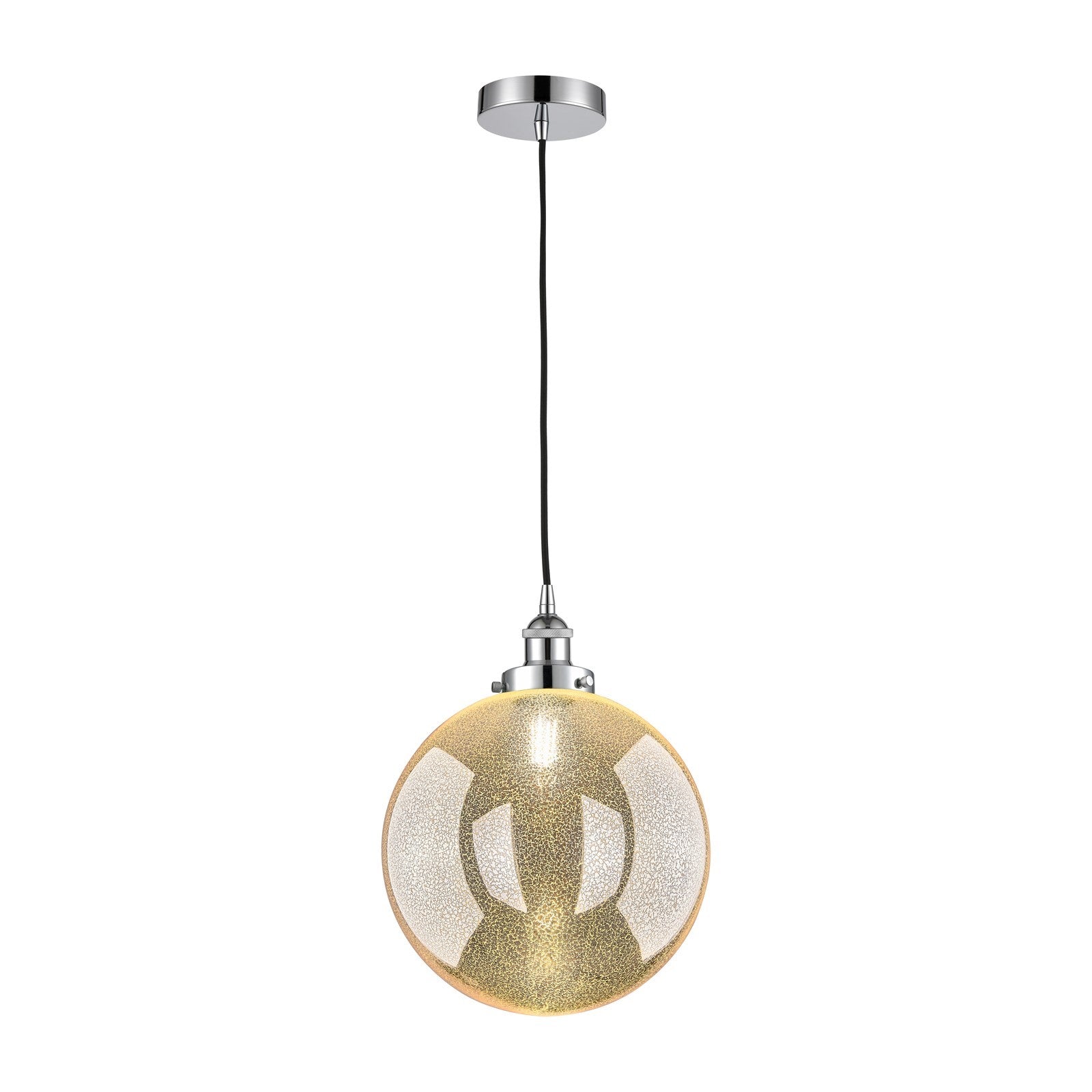 Innovations Beacon 12in 1-Light Mini Pendant | Industrial Polished Chrome and Mercury Seeded Glass | Kitchen Island & Dining | Model 616-1PH-PC-G208-12