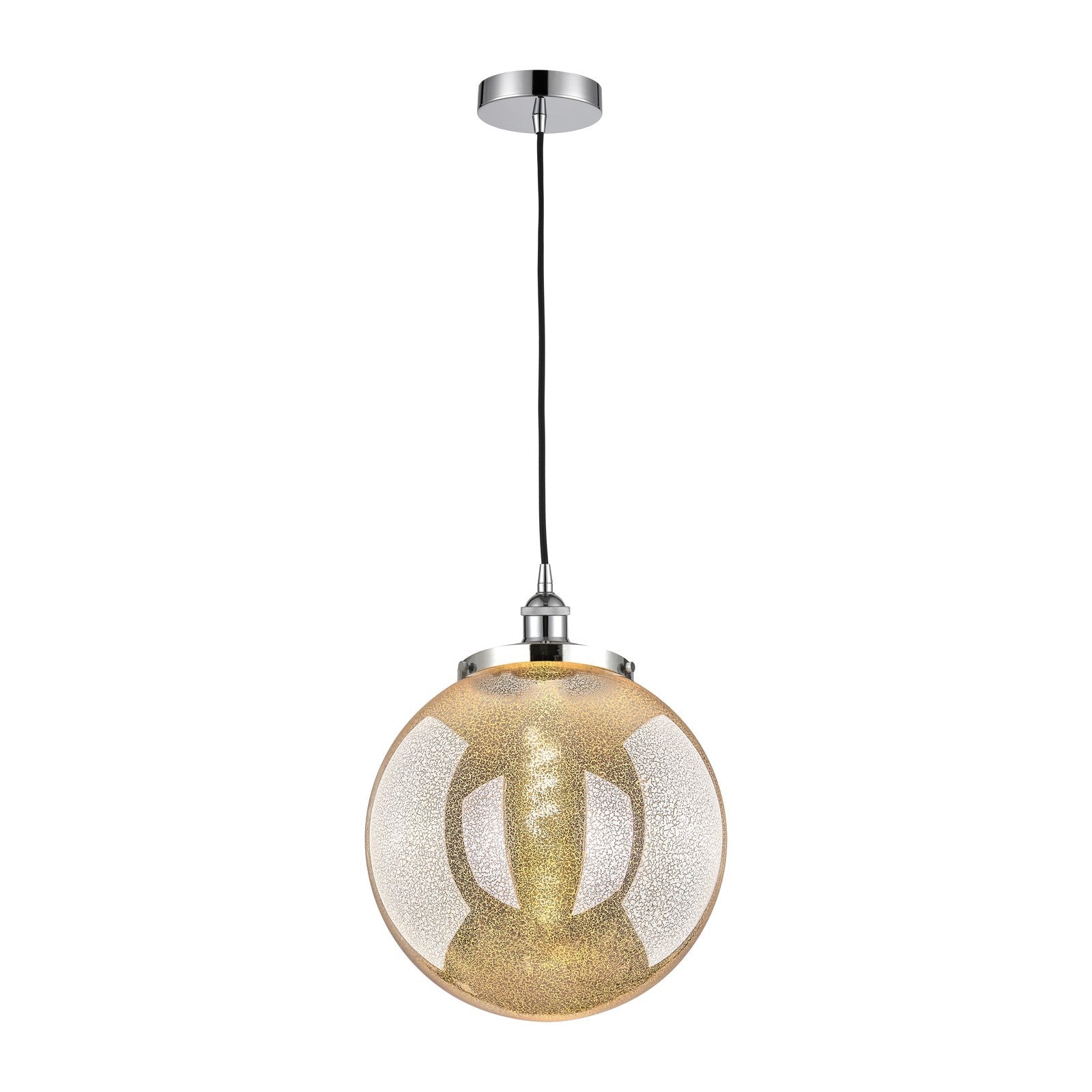 Innovations Beacon 14in 1-Light Mini Pendant | Traditional Polished Chrome and Mercury Glass | Kitchen Island & Dining Room | Model 616-1PH-PC-G208-14