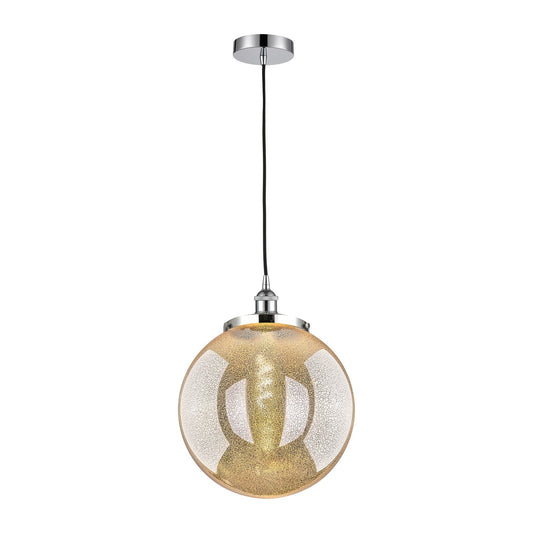 Innovations Beacon 14in 1-Light Mini Pendant | Traditional Polished Chrome and Mercury Glass | Kitchen Island & Dining Room | Model 616-1PH-PC-G208-14