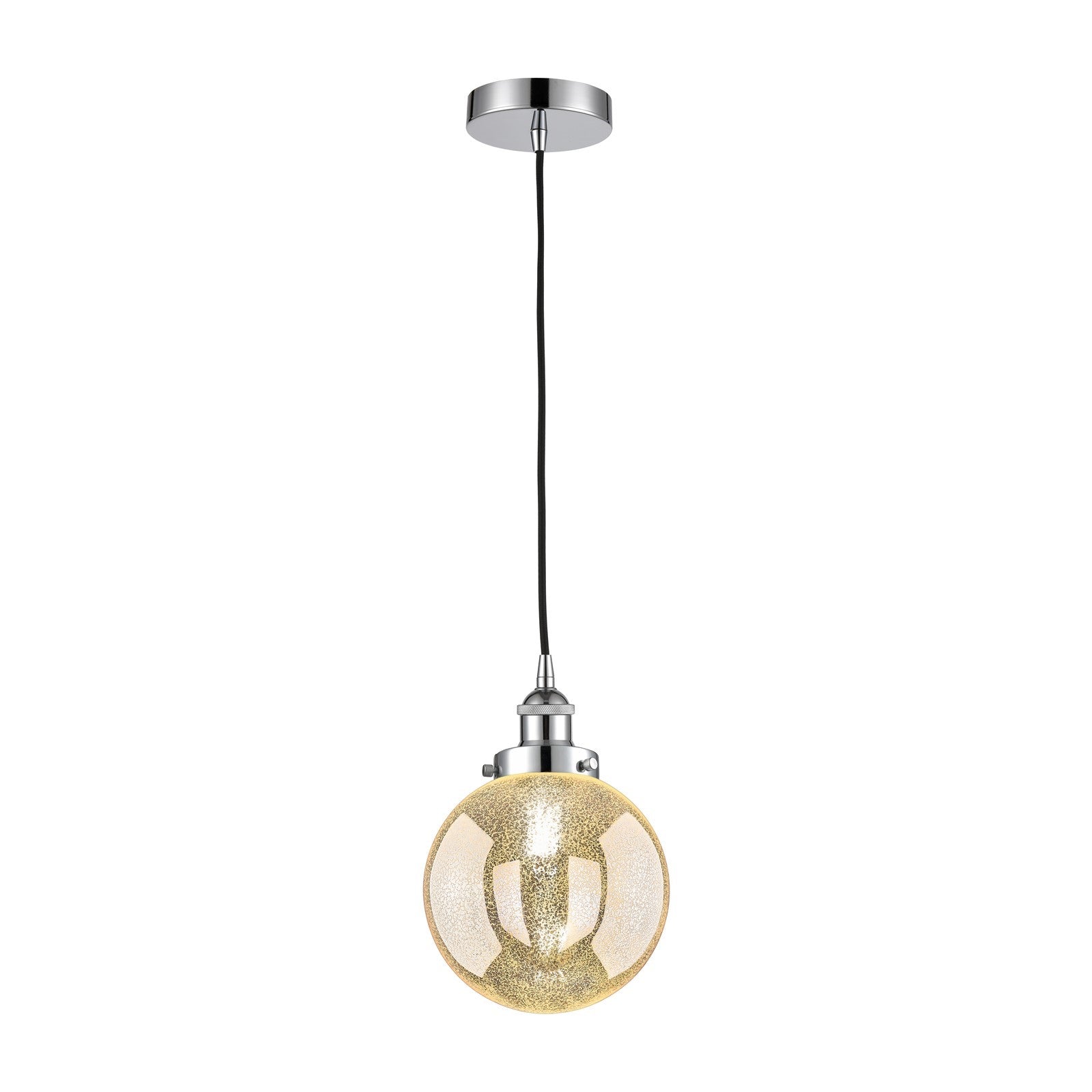 Innovations Beacon 8in 1-Light Mini Pendant | Industrial Polished Chrome and Mercury Seeded Glass | Kitchen Island & Breakfast | Model 616-1PH-PC-G208-8