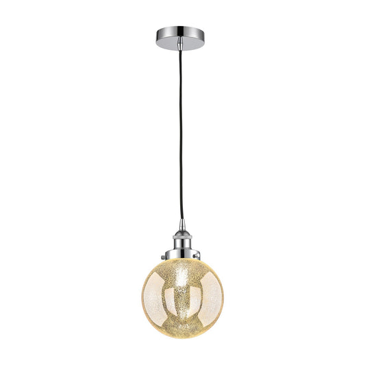 Innovations Beacon 8in 1-Light Mini Pendant | Industrial Polished Chrome and Mercury Seeded Glass | Kitchen Island & Breakfast | Model 616-1PH-PC-G208-8