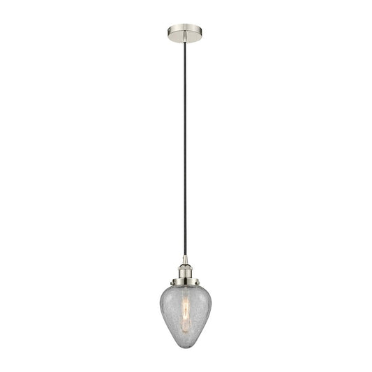 Innovations Geneseo 1Lt 6" Cord Mini Pendant, Nickel/Clear