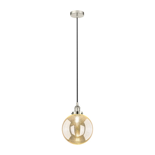 Innovations Beacon 10in 1-Light Mini Pendant | Industrial Polished Nickel and Mercury Seeded Glass | Kitchen Island & Dining | Model 616-1PH-PN-G208-10