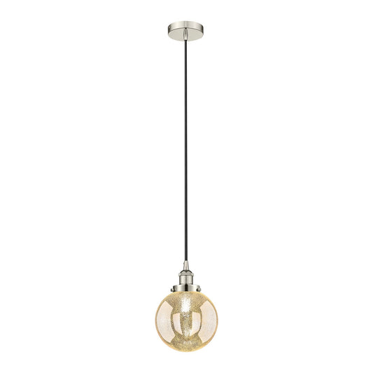 Innovations Beacon 8in 1-Light Mini Pendant | Industrial Polished Nickel and Mercury Seeded Glass | Kitchen Island & Dining Room | Model 616-1PH-PN-G208-8