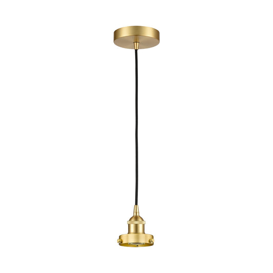 Innovations Lighting Edison 4.75in 1-Light Mini Pendant | Industrial Satin Gold Steel and Cast Brass | Kitchen Island & Dining Room | Model 616-1PH-SG