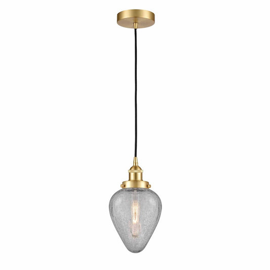 Innovations Geneseo 1Lt 6" Cord Mini Pendant, Gold/Clear