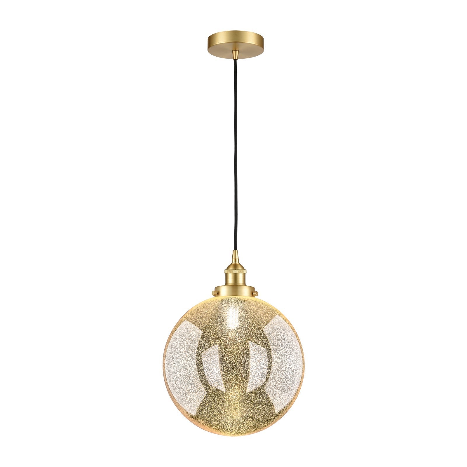 Innovations Beacon 12in 1-Light Mini Pendant | Industrial Satin Gold Steel and Mercury Seeded Glass | Kitchen Island & Dining | Model 616-1PH-SG-G208-12