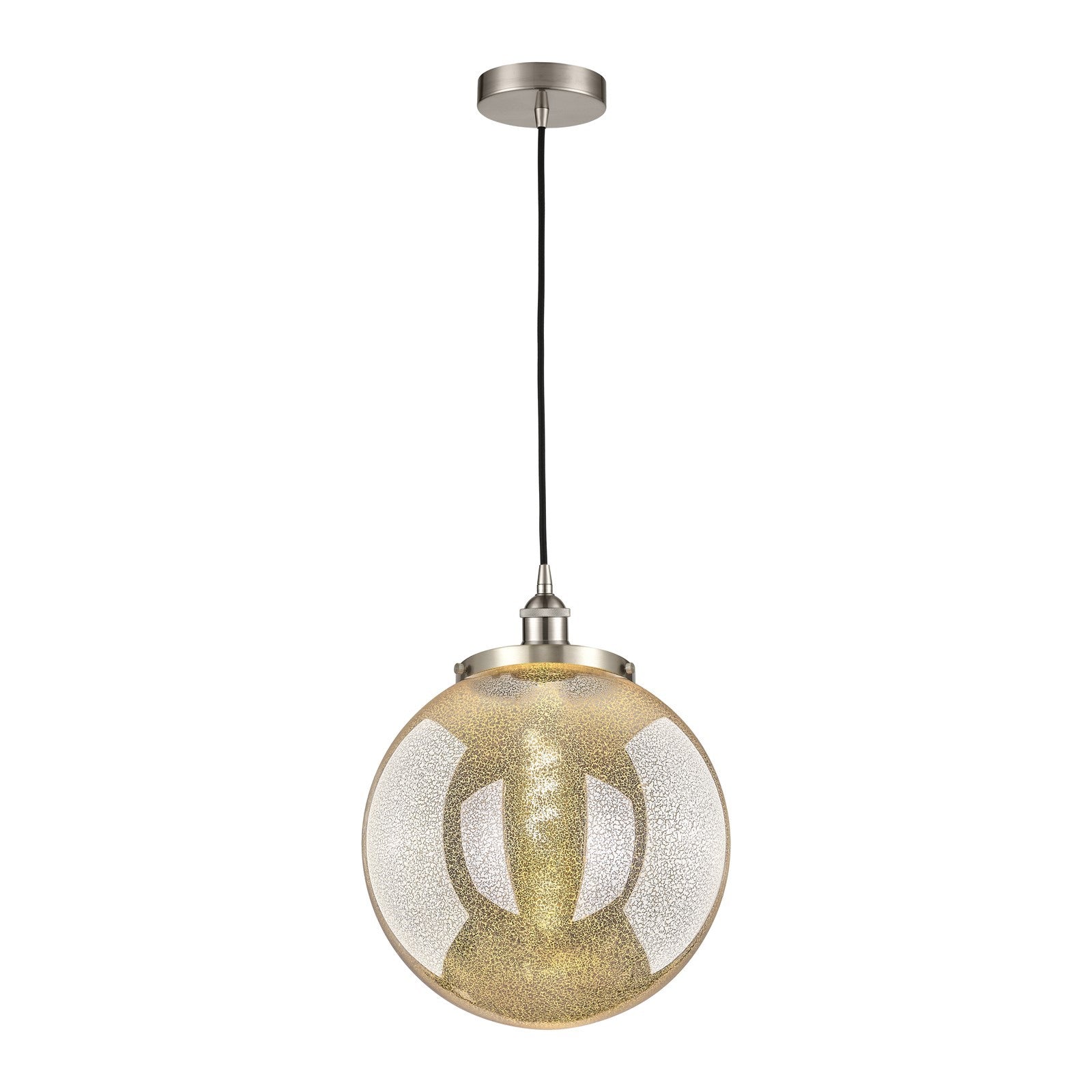 Innovations Beacon 14in 1-Light Mini Pendant | Traditional Satin Nickel Steel and Mercury Glass | Kitchen Island & Dining Room | Model 616-1PH-SN-G208-14
