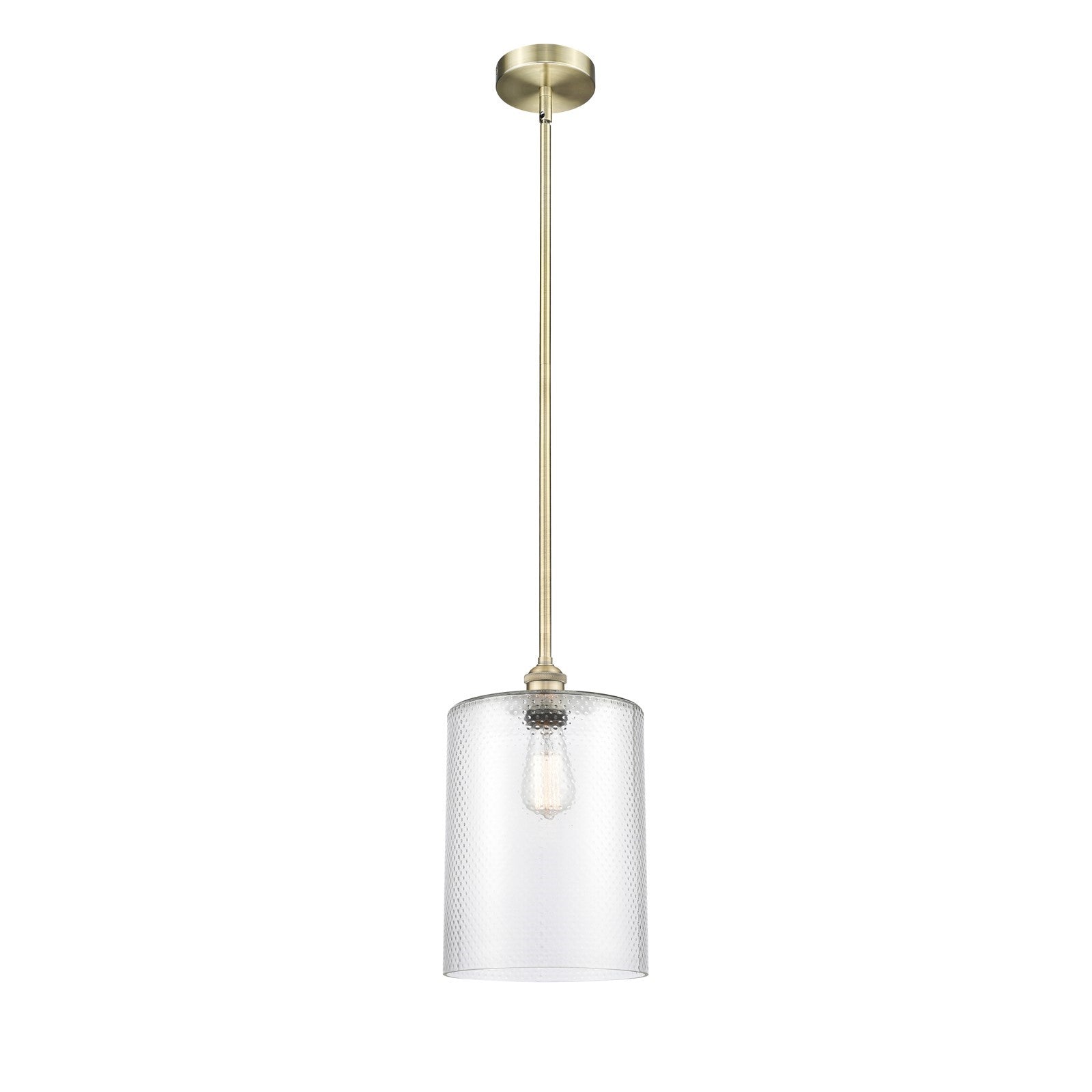 Innovations Cobbleskill 9in 1-Light Mini Pendant | Industrial Antique Brass Steel and Clear Glass | Kitchen Island & Dining Room | Model 616-1S-AB-G112-L
