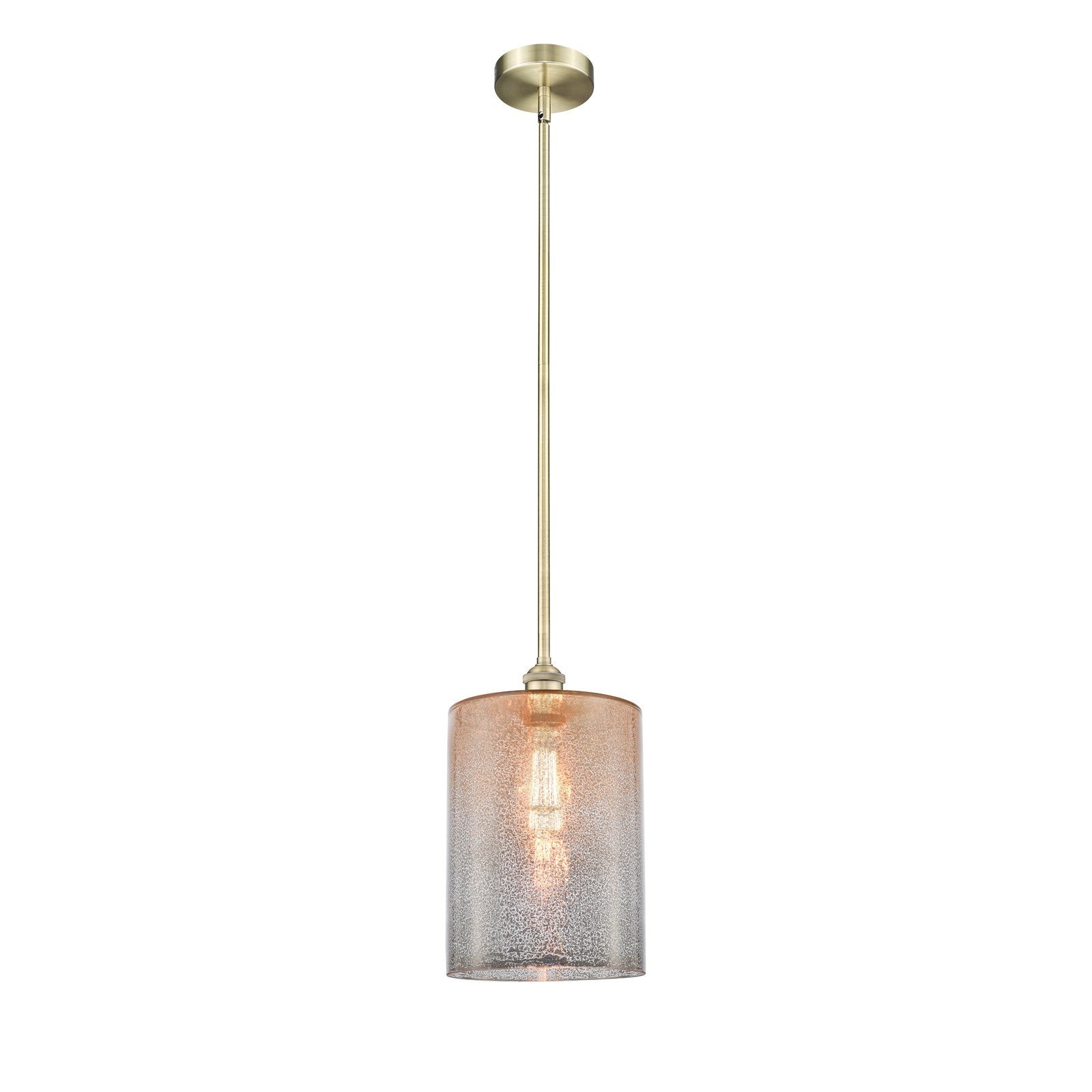 Innovations Cobbleskill 9in 1-Light Mini Pendant | Industrial Antique Brass and Mercury Glass | Kitchen Island & Dining Room | 9 | Model 616-1S-AB-G116-L