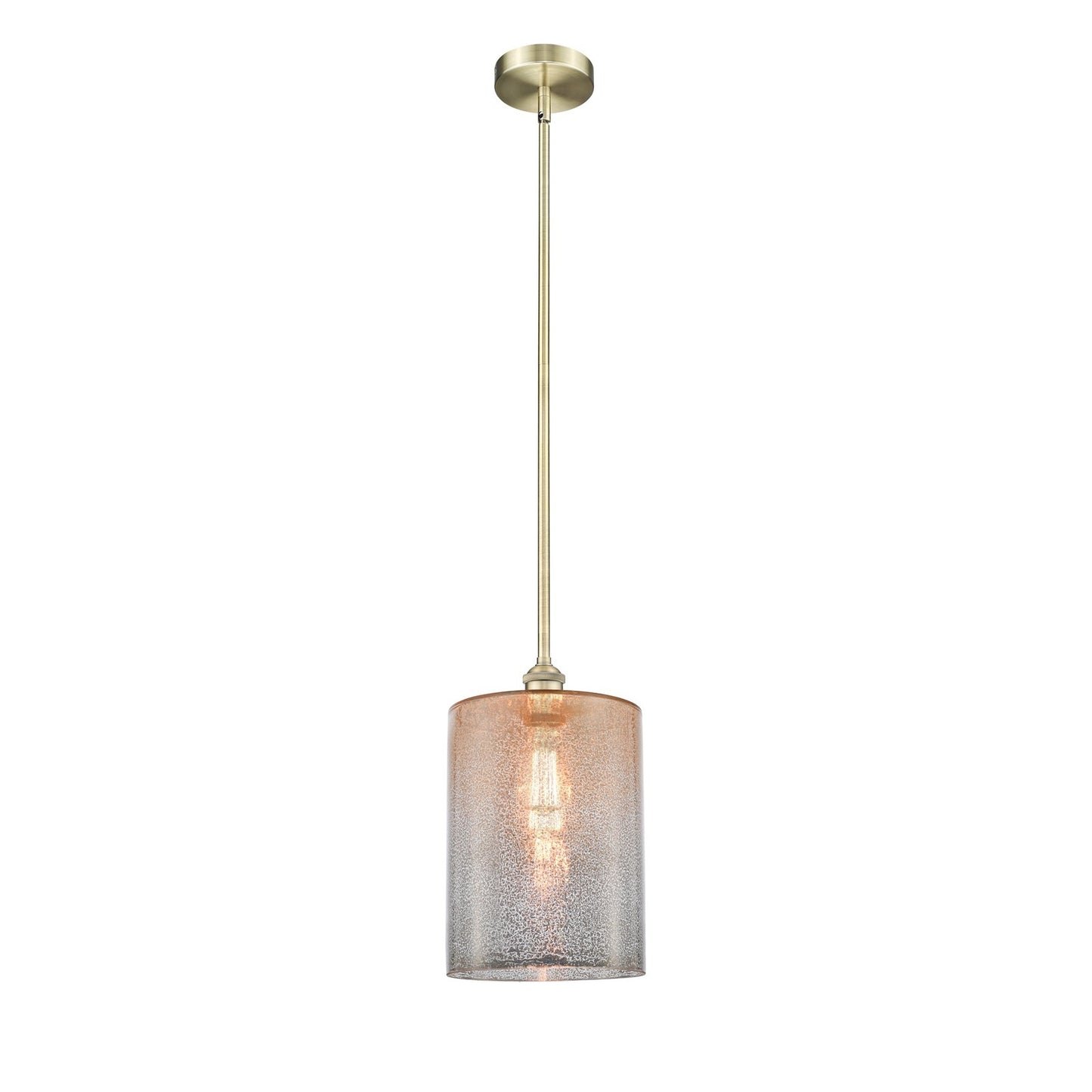 Innovations Cobbleskill 9in 1-Light Mini Pendant | Industrial Antique Brass Steel and Mercury Glass | Kitchen Island & Dining | Model 616-1S-AB-G116-L-LED