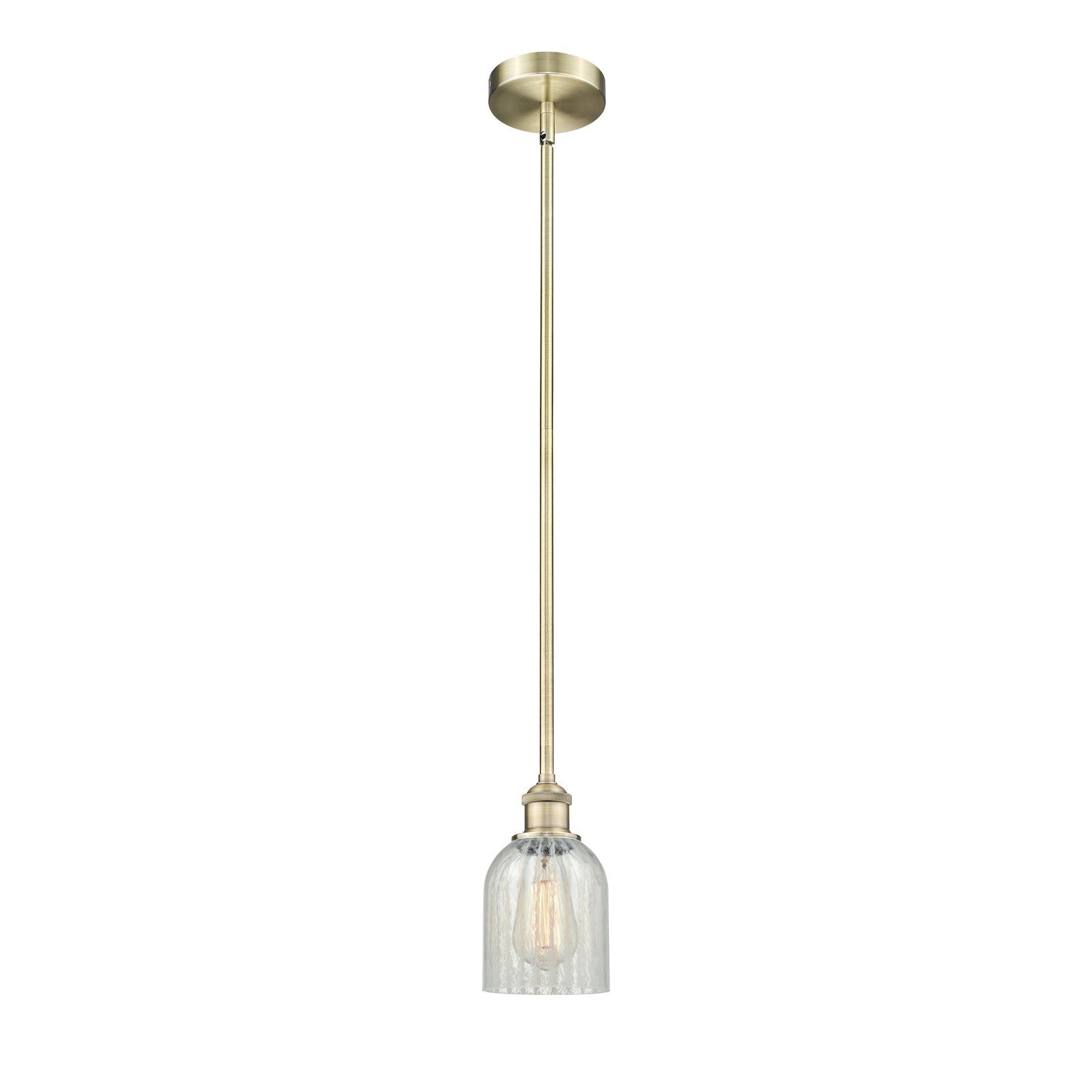 Innovations Caledonia 5in 1-Light Mini Pendant | Industrial Antique Brass Steel and Mouchette Glass | Kitchen Island & Dining Room | Model 616-1S-AB-G2511
