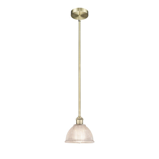 Innovations Lighting Arietta 8in 1-Light Mini Pendant | Industrial Antique Brass Steel and Clear Glass | Kitchen Island & Breakfast | Model 616-1S-AB-G422