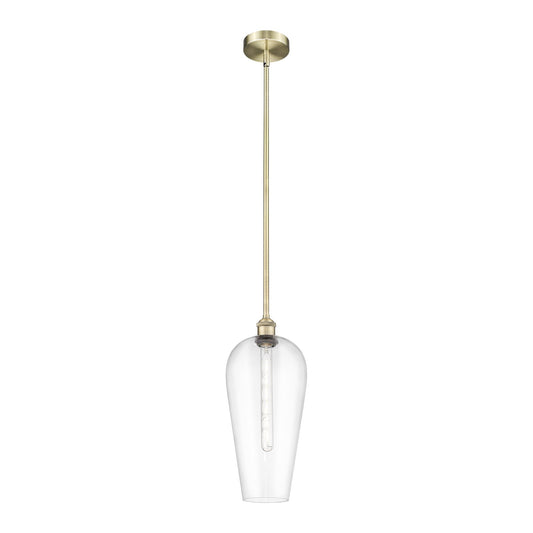 Innovations Chelsea 8in 1-Light Mini Pendant | Industrial Antique Brass and Clear Glass | Kitchen Island & Dining Room | 8 x 8 | Model 616-1S-AB-G456-8CL