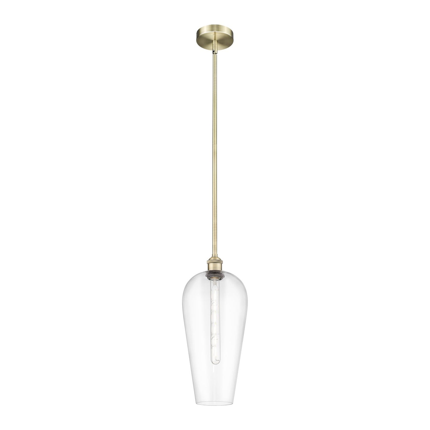 Innovations Chelsea 8in 1-Light Mini Pendant | Industrial Antique Brass and Clear Glass | Kitchen Island & Dining Room | 8 x 8 | Model 616-1S-AB-G456-8CL