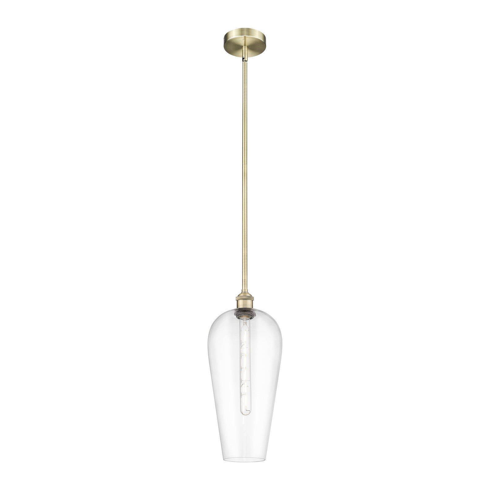Innovations Chelsea 8in 1-Light Mini Pendant | Industrial Antique Brass and Clear Glass | Kitchen Island & Dining Room | 8 x 8 | Model 616-1S-AB-G456-8CL