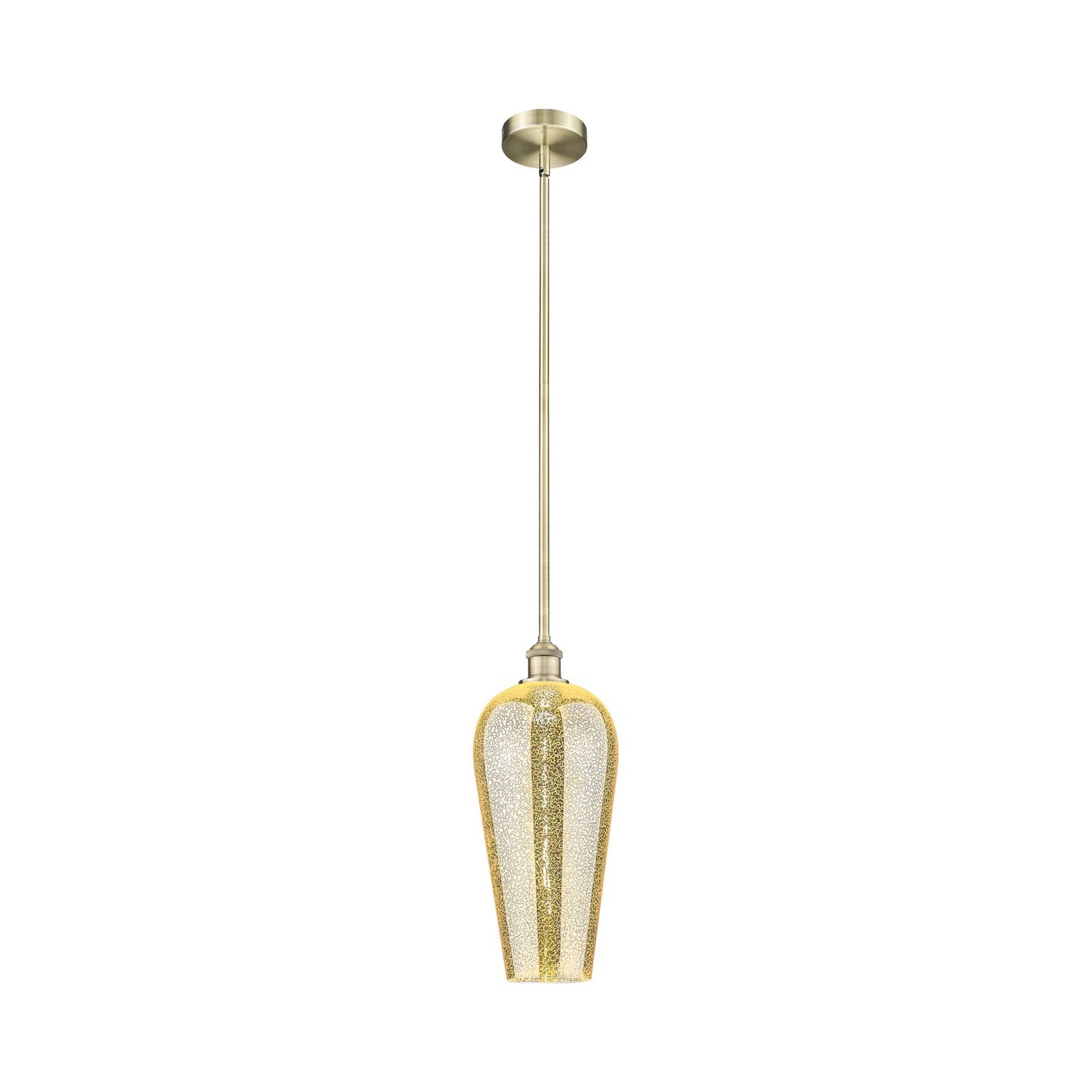 Innovations Chelsea 8in 1-Light Mini Pendant | Industrial Antique Brass Steel and Mercury Glass | Kitchen Island & Dining Room | Model 616-1S-AB-G456-8ME