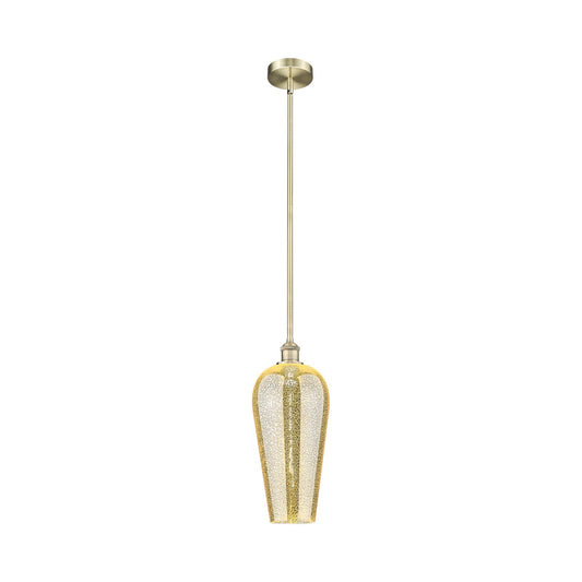 Innovations Chelsea 8in 1-Light Mini Pendant | Industrial Antique Brass Steel and Mercury Glass | Kitchen Island & Dining Room | Model 616-1S-AB-G456-8ME