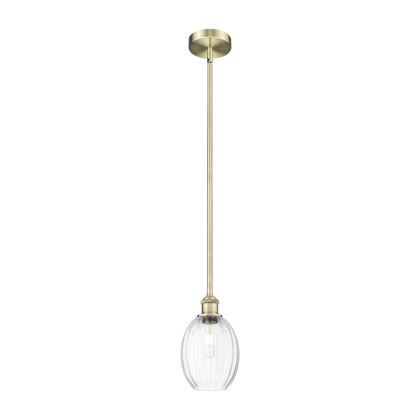 Innovations Preston Bulb 6.25in 1-Light Mini Pendant | Industrial Antique Brass and Clear Glass | Kitchen Island & Dining Room | Model 616-1S-AB-G459-6CL