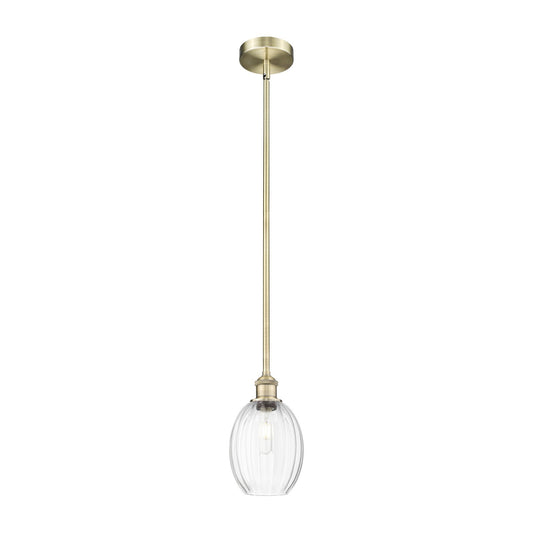 Innovations Preston Bulb 6.25in 1-Light Mini Pendant | Industrial Antique Brass and Clear Glass | Kitchen Island & Dining Room | Model 616-1S-AB-G459-6CL
