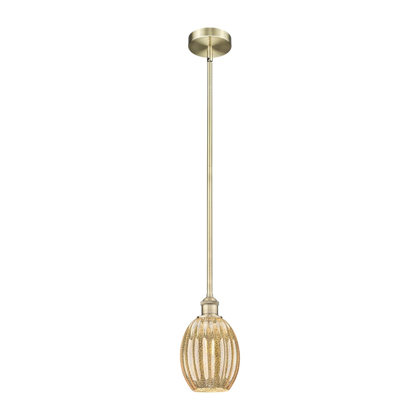 Innovations Preston Bulb 6in 1-Light Mini Pendant | Industrial Antique Brass Steel and Mercury Glass | Kitchen Island & Dining | Model 616-1S-AB-G459-6ME