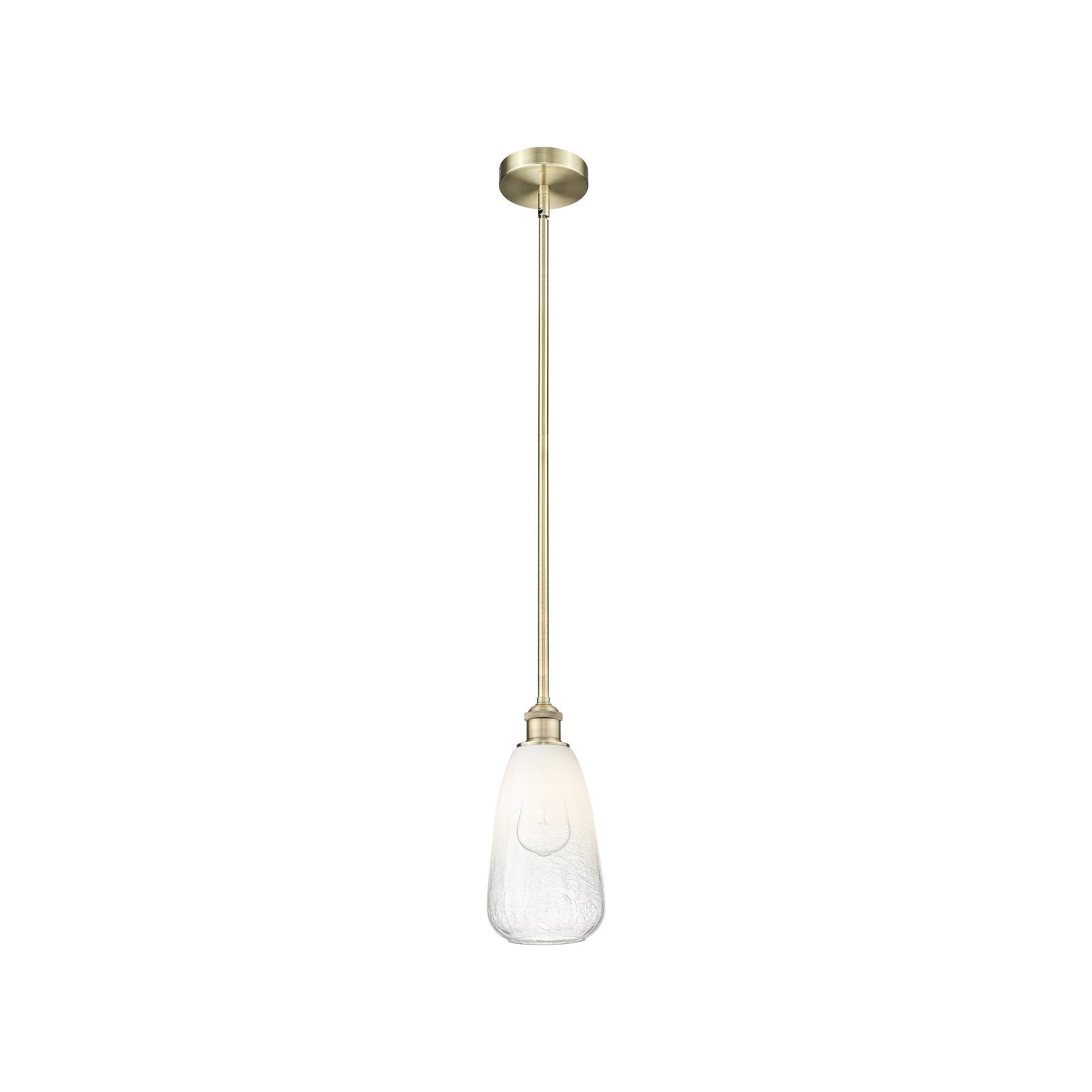 Innovations Brookhaven Almond 6in 1-Light Mini Pendant | Industrial Antique Brass Steel and Opal Glass | Kitchen Island & | Model 616-1S-AB-G480-6OP