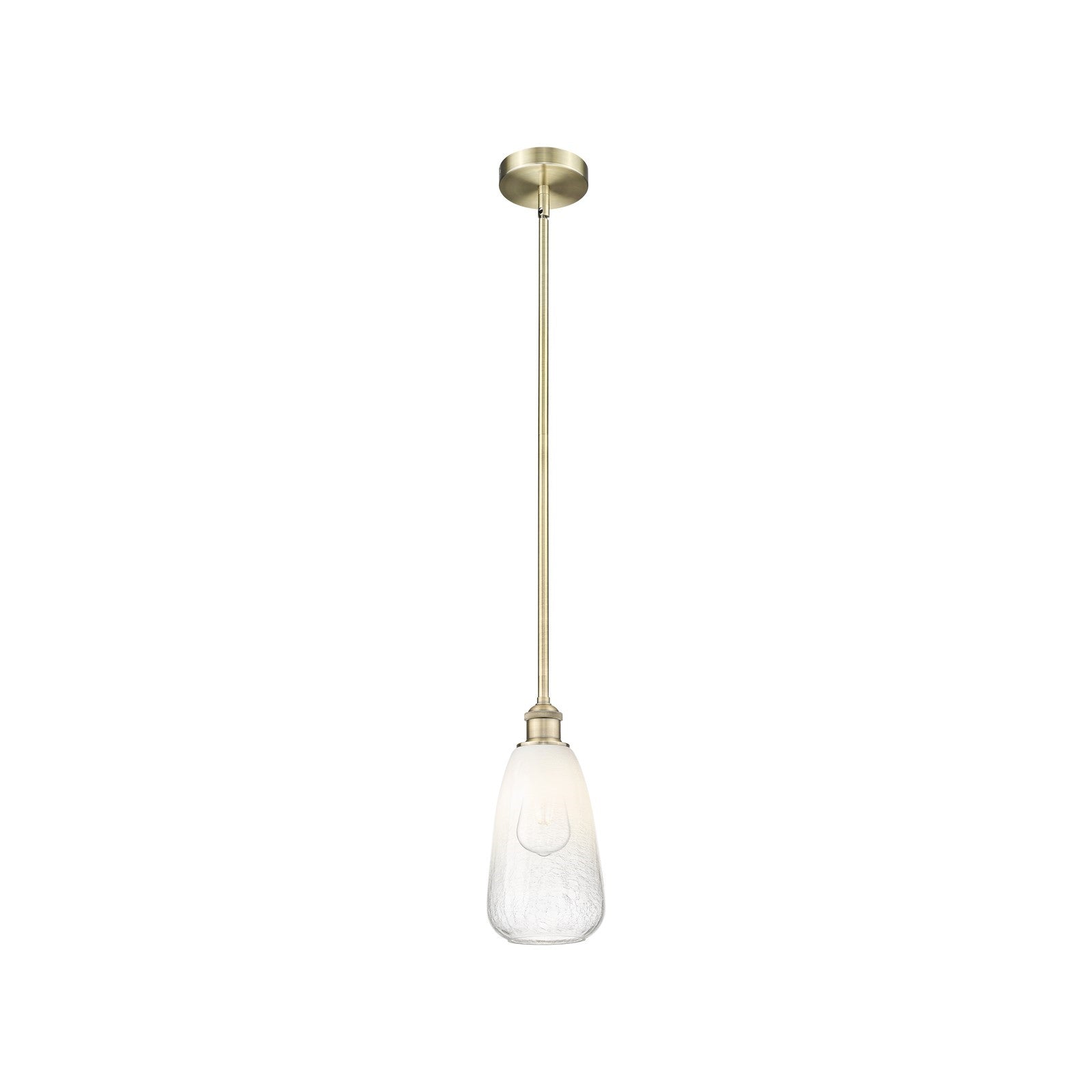Innovations Brookhaven Almond 6in 1-Light Mini Pendant | Industrial Antique Brass Steel and Opal Glass | Kitchen Island & | Model 616-1S-AB-G480-6OP