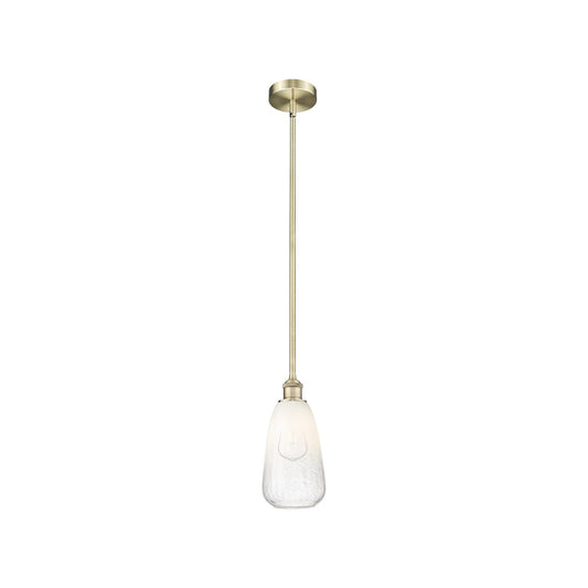 Innovations Brookhaven Almond 6in 1-Light Mini Pendant | Industrial Antique Brass Steel and Opal Glass | Kitchen Island & | Model 616-1S-AB-G480-6OP
