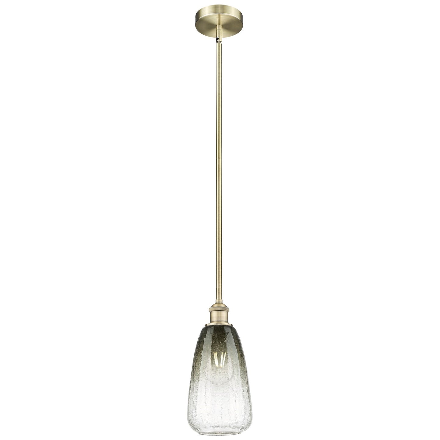 Innovations Brookhaven Almond 6in 1-Light Mini Pendant | Industrial Antique Brass and Slate Glass | Kitchen Island & Dining | Model 616-1S-AB-G480-6SL