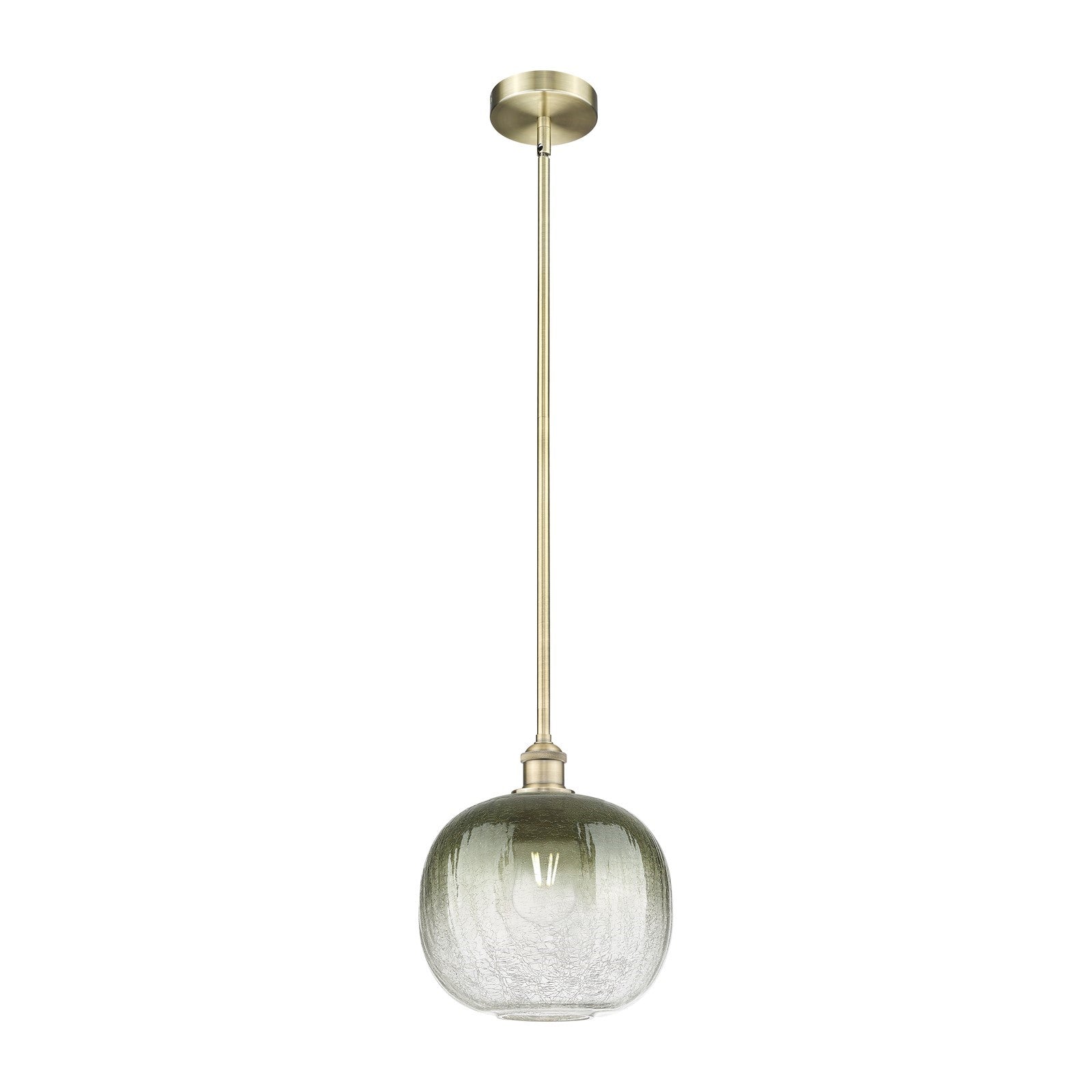 Innovations Brookhaven Sphere 10.5in 1-Light Mini Pendant | Industrial Antique Brass and Slate Glass | Kitchen Island & Dining | Model 616-1S-AB-G481-10SL