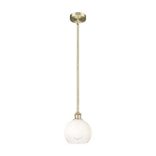Innovations Brookhaven Globe 8in 1-Light Mini Pendant | Industrial Antique Brass Steel and Opal Glass | Kitchen Island | 7.88 x | Model 616-1S-AB-G483-8OP