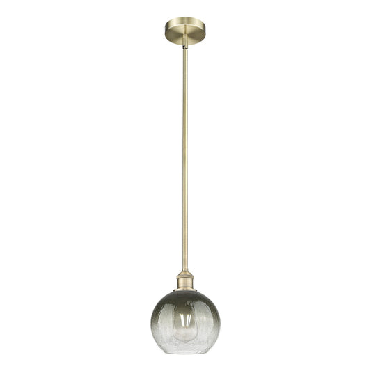Innovations Brookhaven Globe 8in 1-Light Mini Pendant | Industrial Antique Brass Steel and Slate Glass | Kitchen Island & | Model 616-1S-AB-G483-8SL
